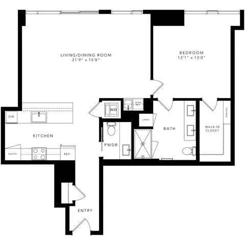 a floor plan of a penthouse unit